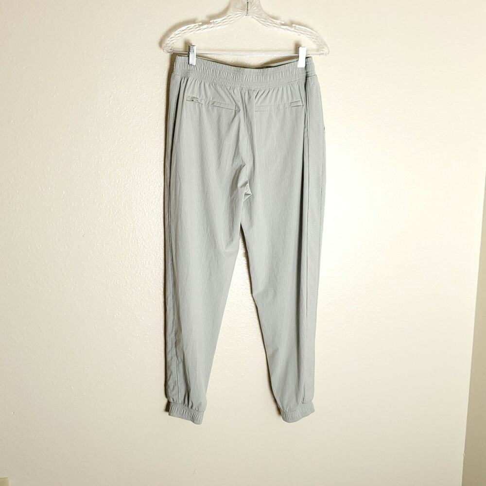 ATHLETA Joggers Green Brooklyn Striped Pinstripe Jogger Ticking Pants Sz 10 - Picture 13 of 14